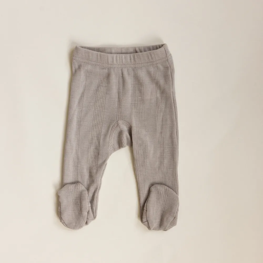 Zum Mond ☾ - Füßchen-Babyhose - Wolle & Seide - Nadelmuster - Taube