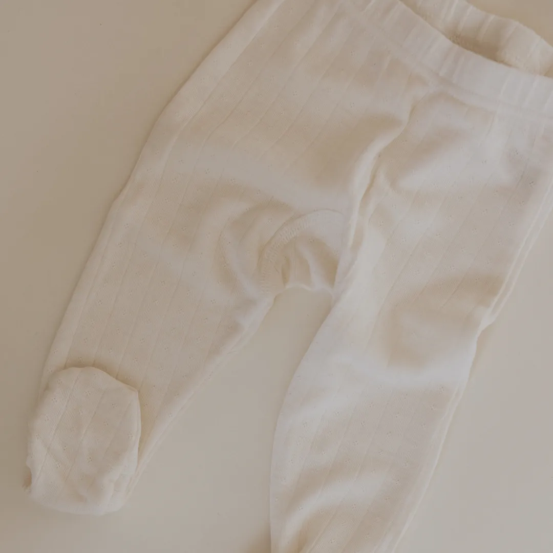 Zum Mond ☾ - Füßchenhose für Babys - Wolle & Seide - Pointelle