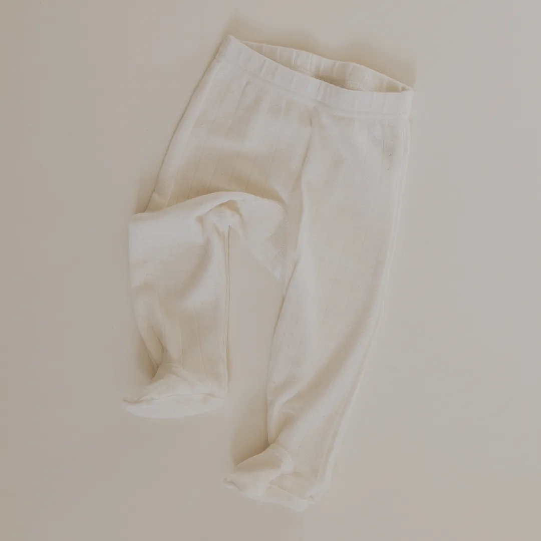 Zum Mond ☾ - Füßchenhose für Babys - Wolle & Seide - Pointelle