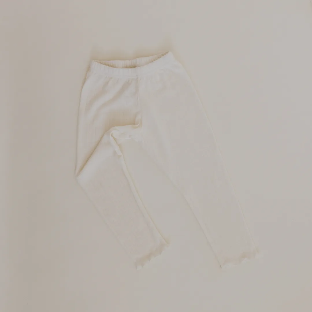 Zum Mond ☾ - Leggings - Gekräuselte Enden - Wolle & Seide - Pointelle