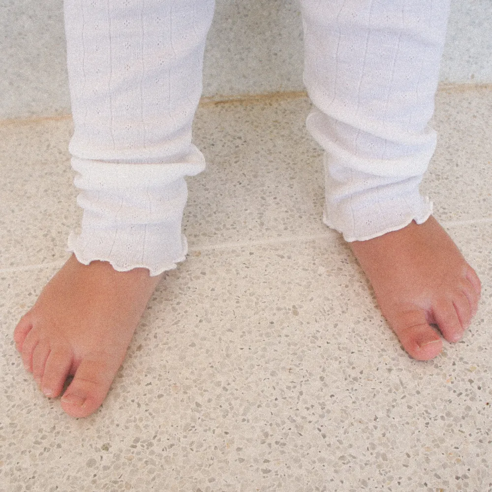 Zum Mond ☾ - Leggings - Gekräuselte Enden - Wolle & Seide - Pointelle