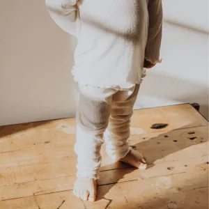 Zum Mond ☾ - Leggings - Gekräuselte Enden - Wolle & Seide - Pointelle