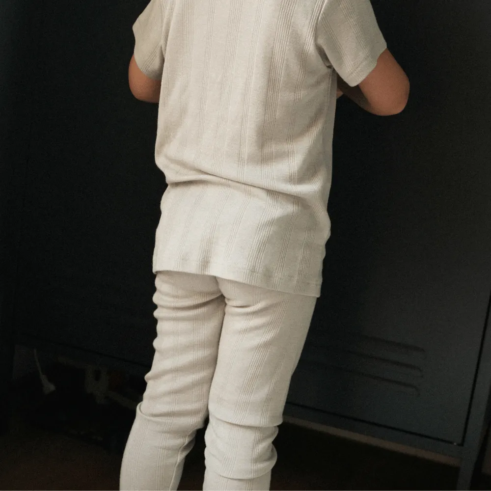 Zum Mond ☾ - Leggings - Wolle & Seide - Nadelmuster - Taube