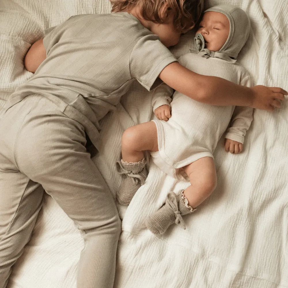 Zum Mond ☾ - Leggings - Wolle & Seide - Nadelmuster - Taube