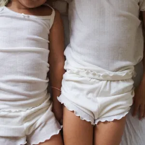 Zum Mond ☾ - Shorts - Lockige Enden - Wolle & Seide - Pointelle