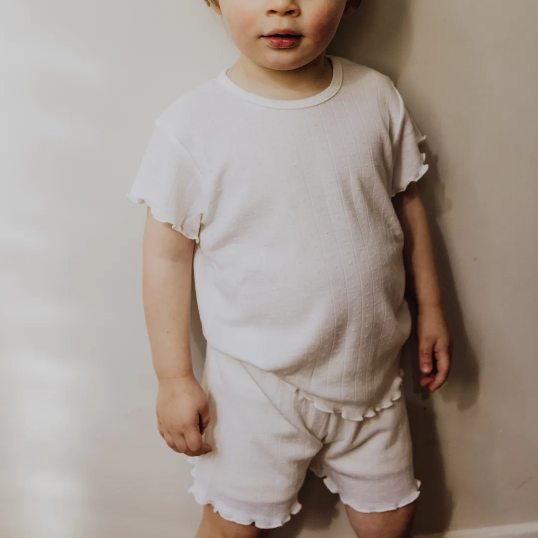 Zum Mond ☾ - Shorts - Lockige Enden - Wolle & Seide - Pointelle
