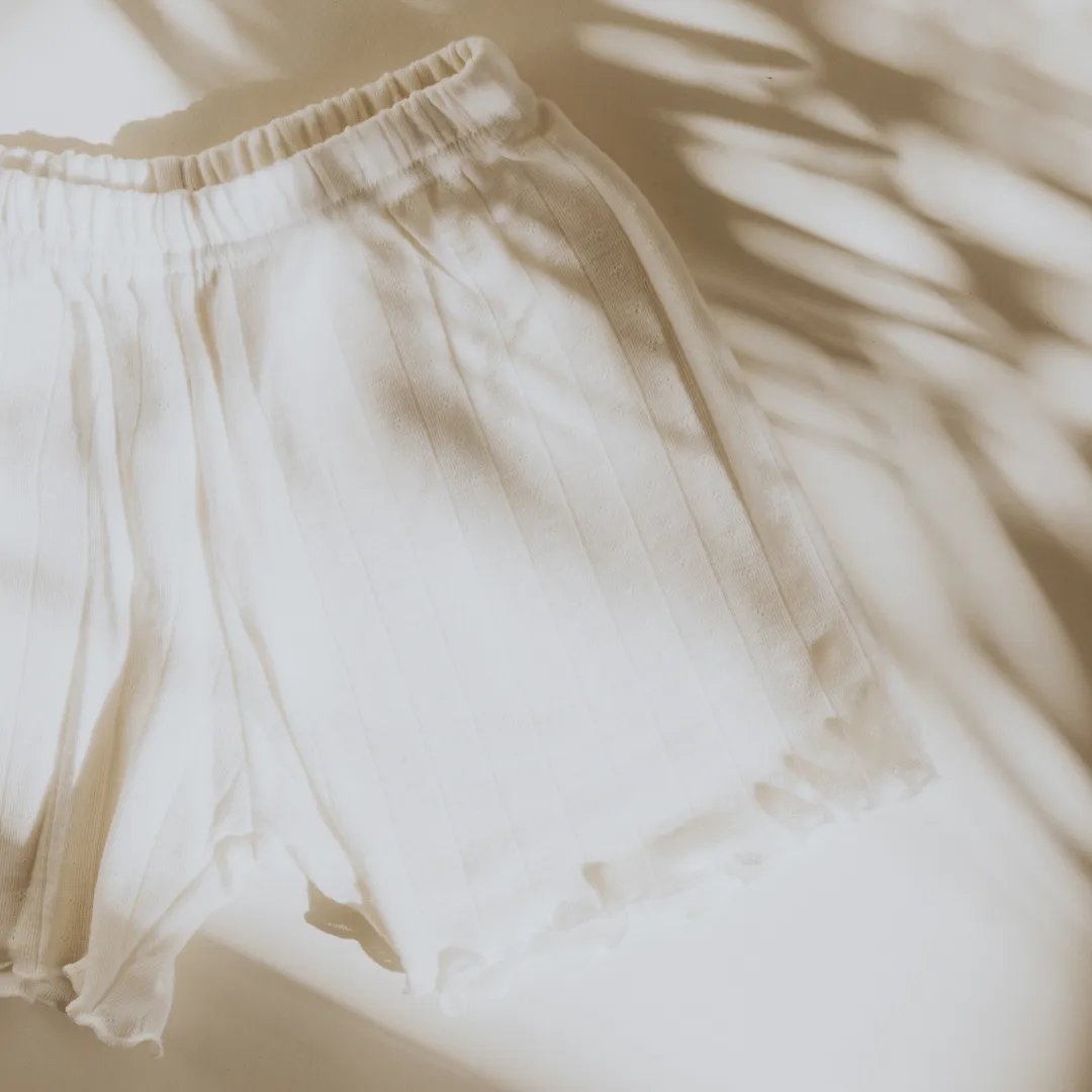 Zum Mond ☾ - Shorts - Lockige Enden - Wolle & Seide - Pointelle