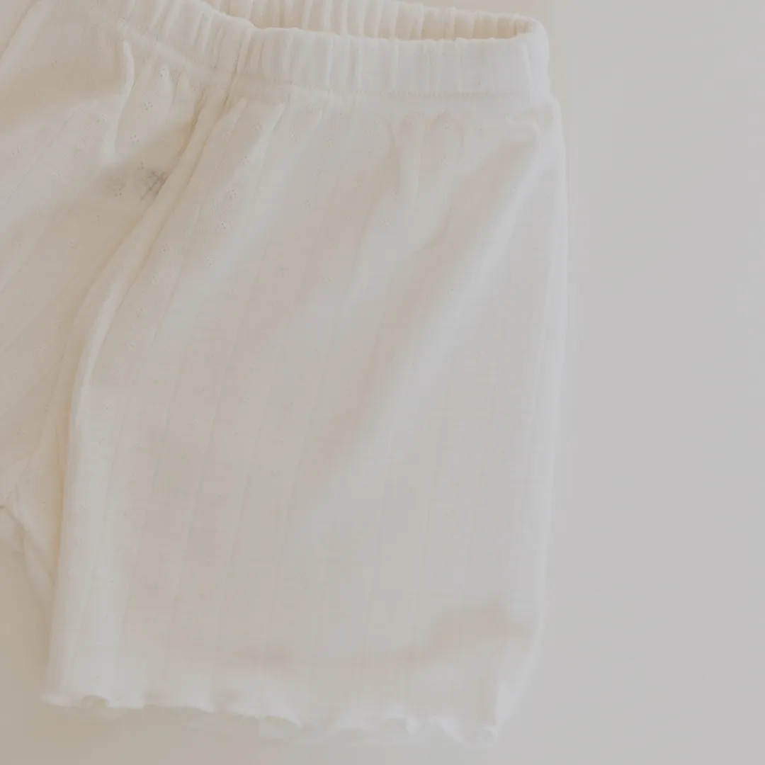 Zum Mond ☾ - Shorts - Lockige Enden - Wolle & Seide - Pointelle
