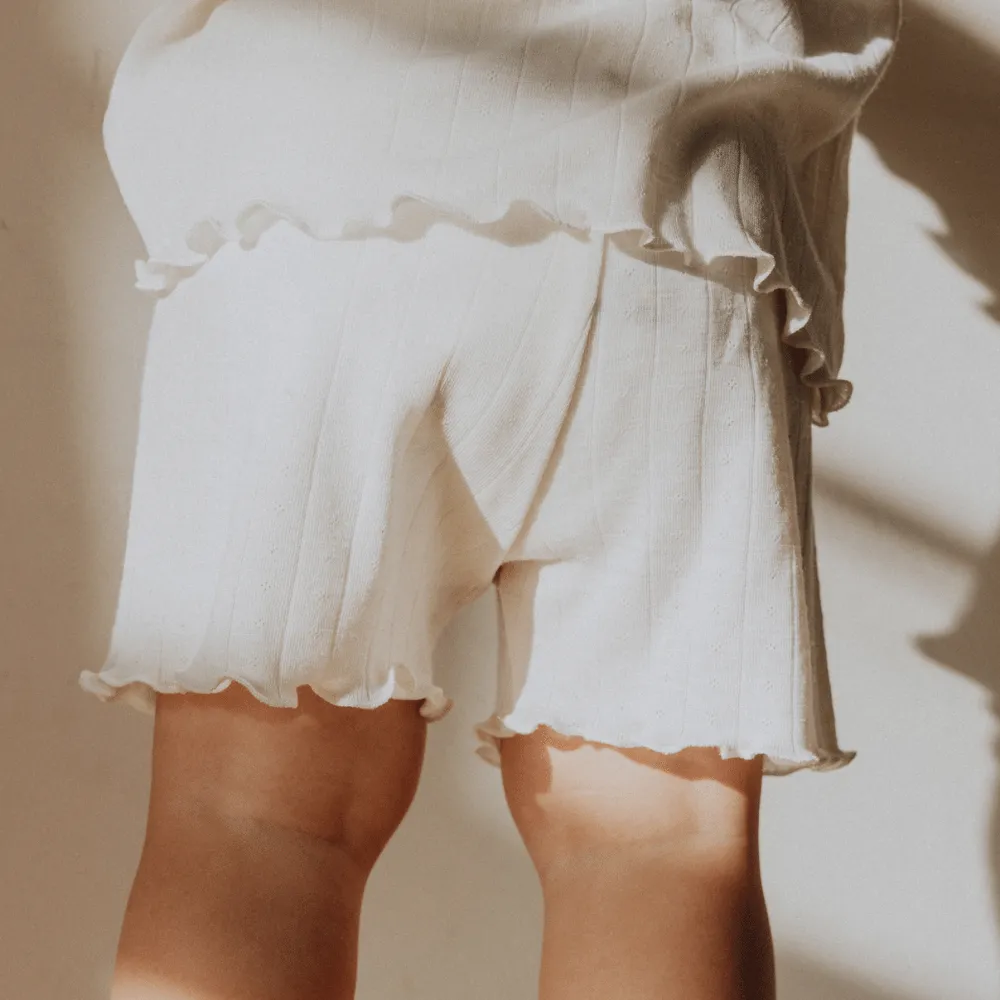Zum Mond ☾ - Shorts - Lockige Enden - Wolle & Seide - Pointelle