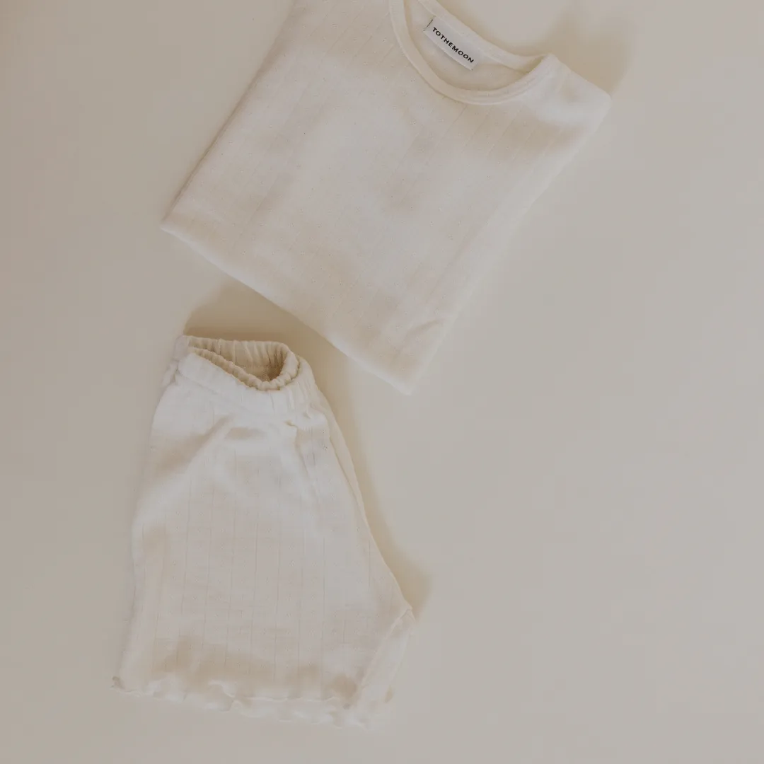Zum Mond ☾ - Shorts - Lockige Enden - Wolle & Seide - Pointelle
