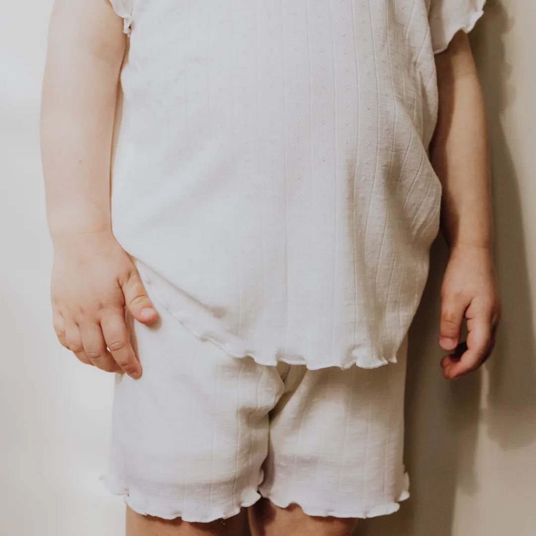 Zum Mond ☾ - Shorts - Lockige Enden - Wolle & Seide - Pointelle
