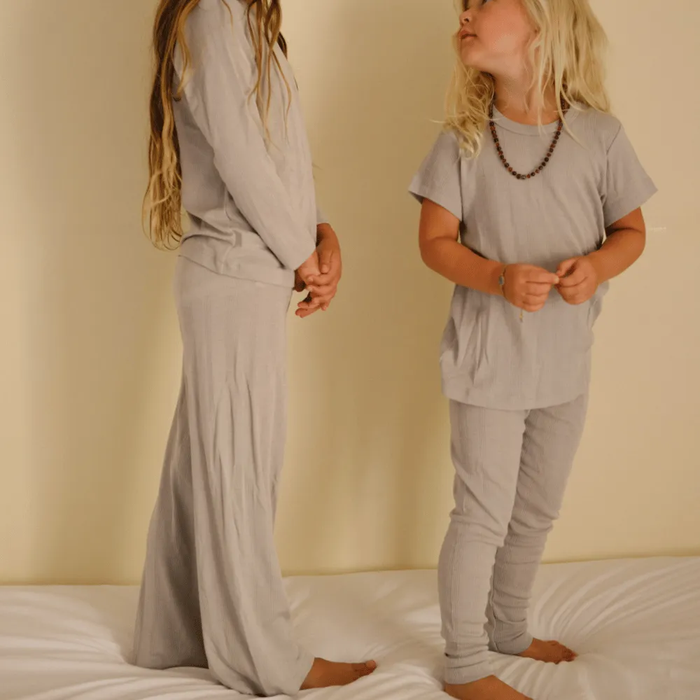 Zum Mond ☾ - Weite Hose - Wolle & Seide - Nadelmuster - Taube