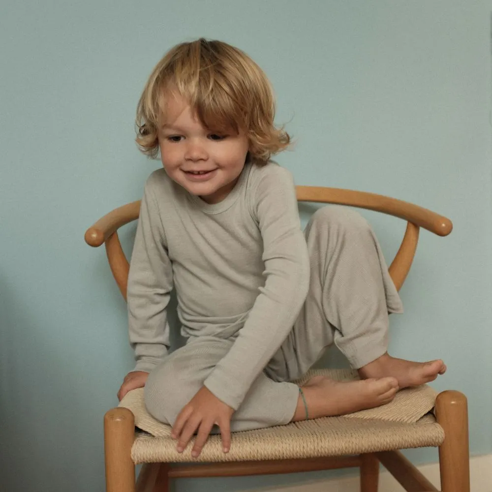 Zum Mond ☾ - Weite Hose - Wolle & Seide - Nadelmuster - Taube