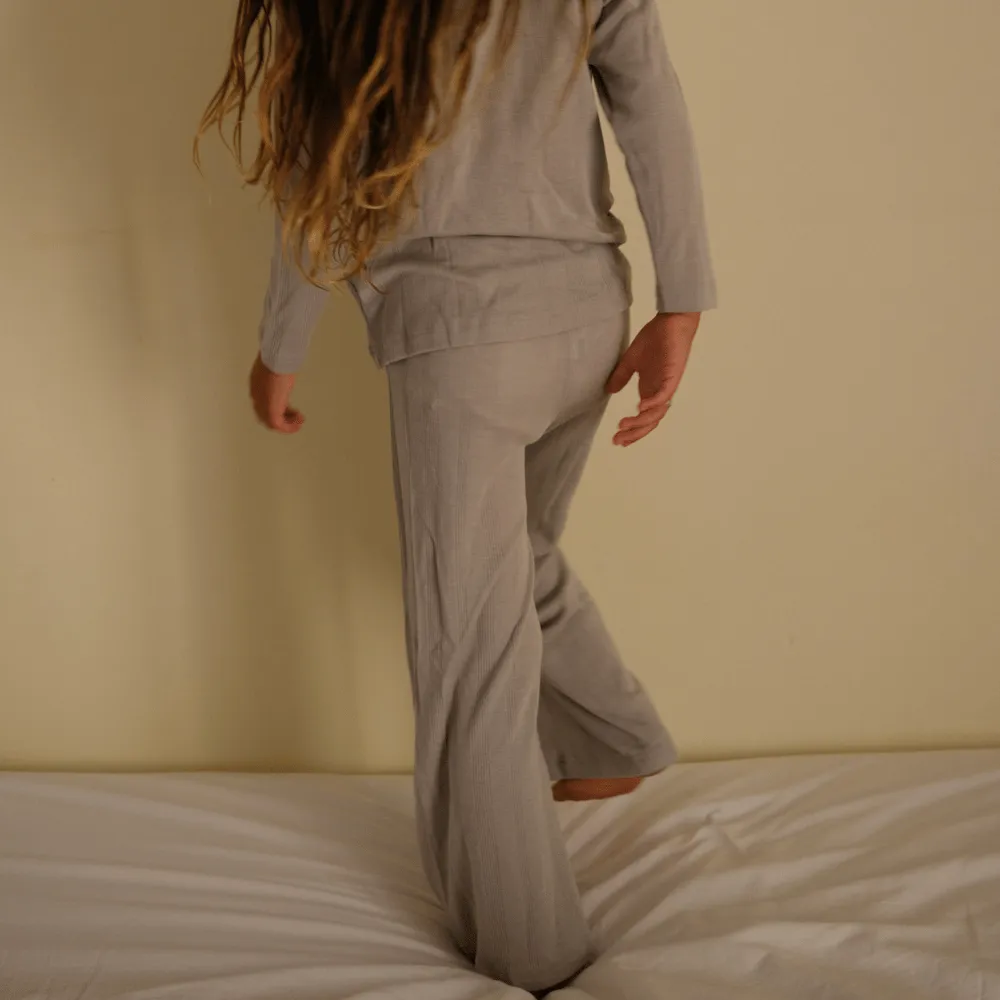 Zum Mond ☾ - Weite Hose - Wolle & Seide - Nadelmuster - Taube