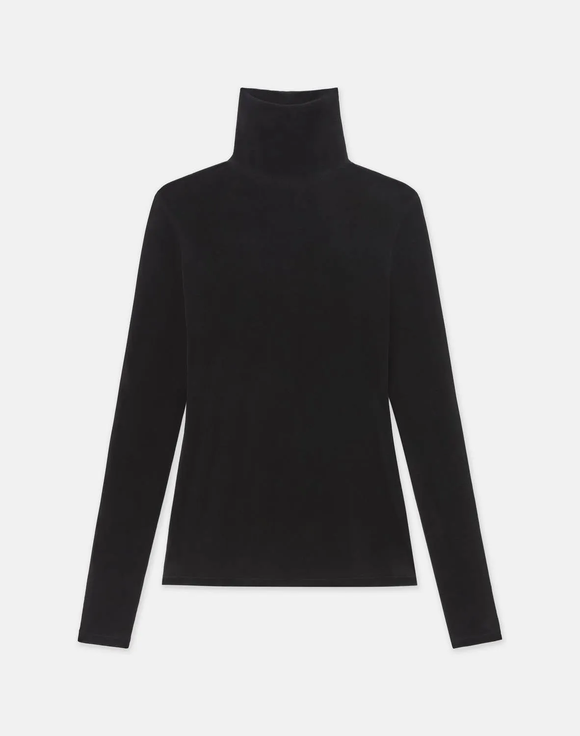 Samtiges Mesh-Jersey-Schlauchpullover in Schwarz