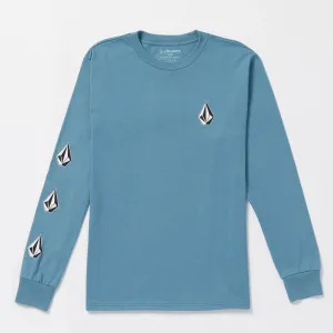 Volcom Iconic Stone LS Herren T-Shirt - Indigo Waschblau