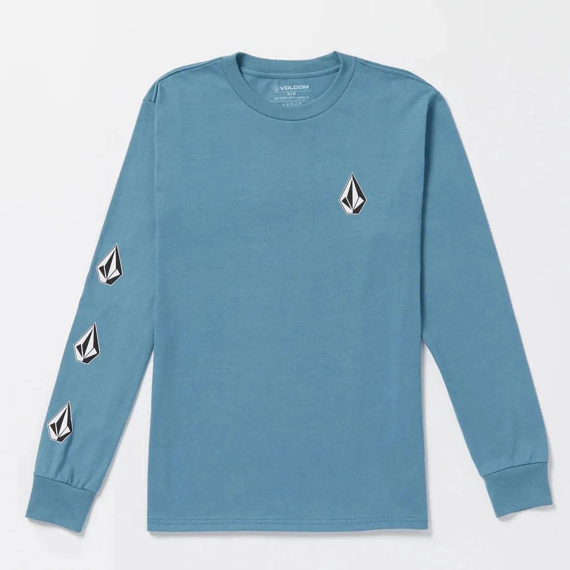 Volcom Iconic Stone LS Herren T-Shirt - Indigo Waschblau