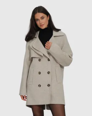 Wanna Be Loved Wollmischung Pelerine - Blasses Hafer