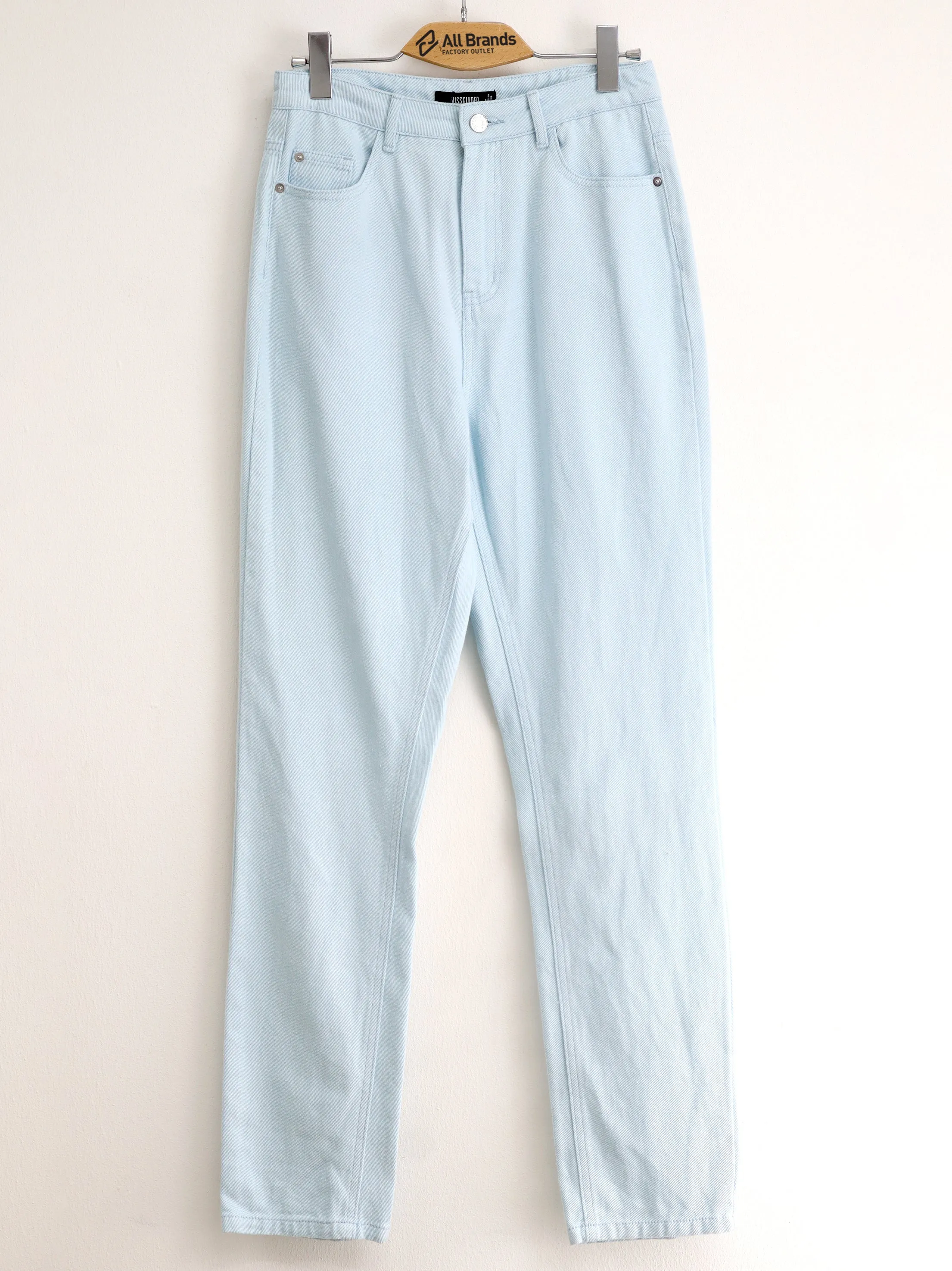 Damen-Jeans, uni, hellblau