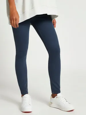 Einfache einfarbige Schwangerschaftshose für Damen, Marineblau