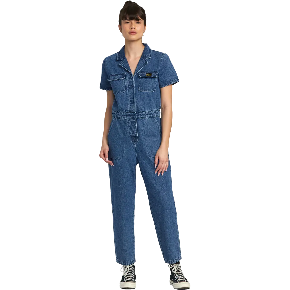 Damen-Overalls aus Denim im Used-Look