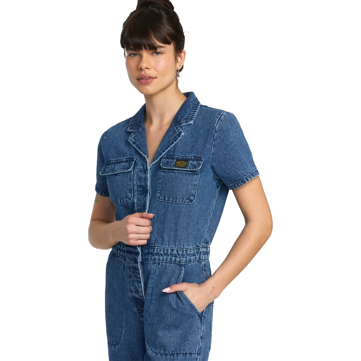 Damen-Overalls aus Denim im Used-Look