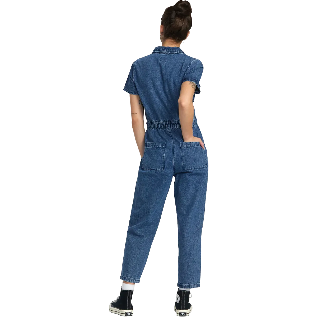 Damen-Overalls aus Denim im Used-Look