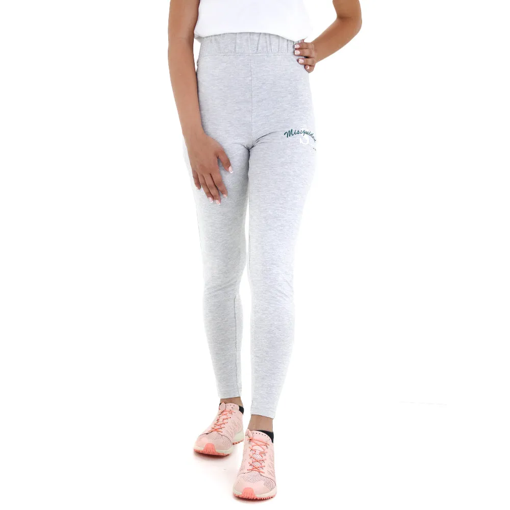 Damen Sport Hose mit Seitenbranddruck, Hellgrau