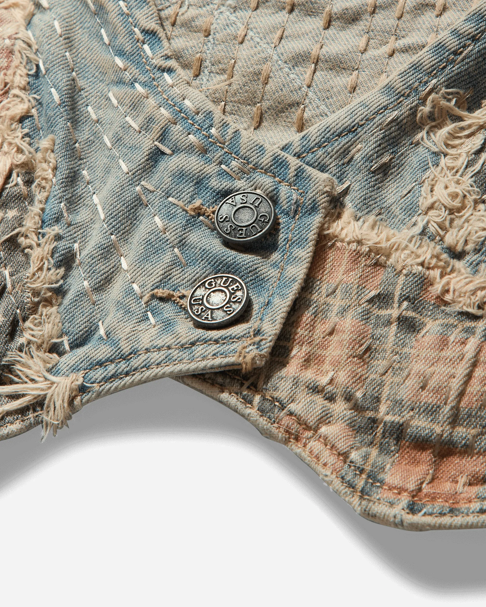 Damen Vintage Denim Top in Hellblau