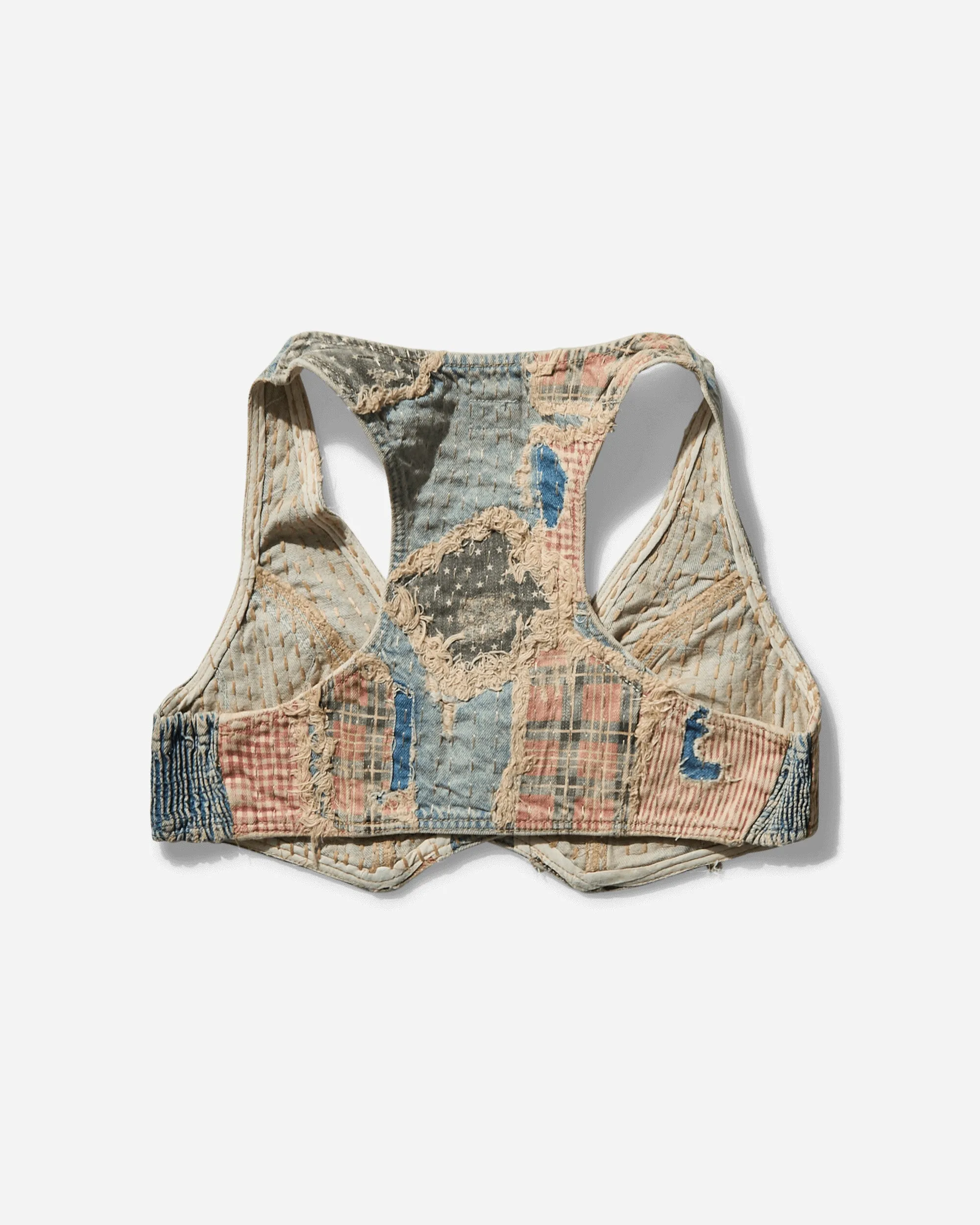 Damen Vintage Denim Top in Hellblau