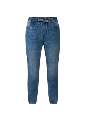 Damen Wasch-Denim Jogginghose, Blau