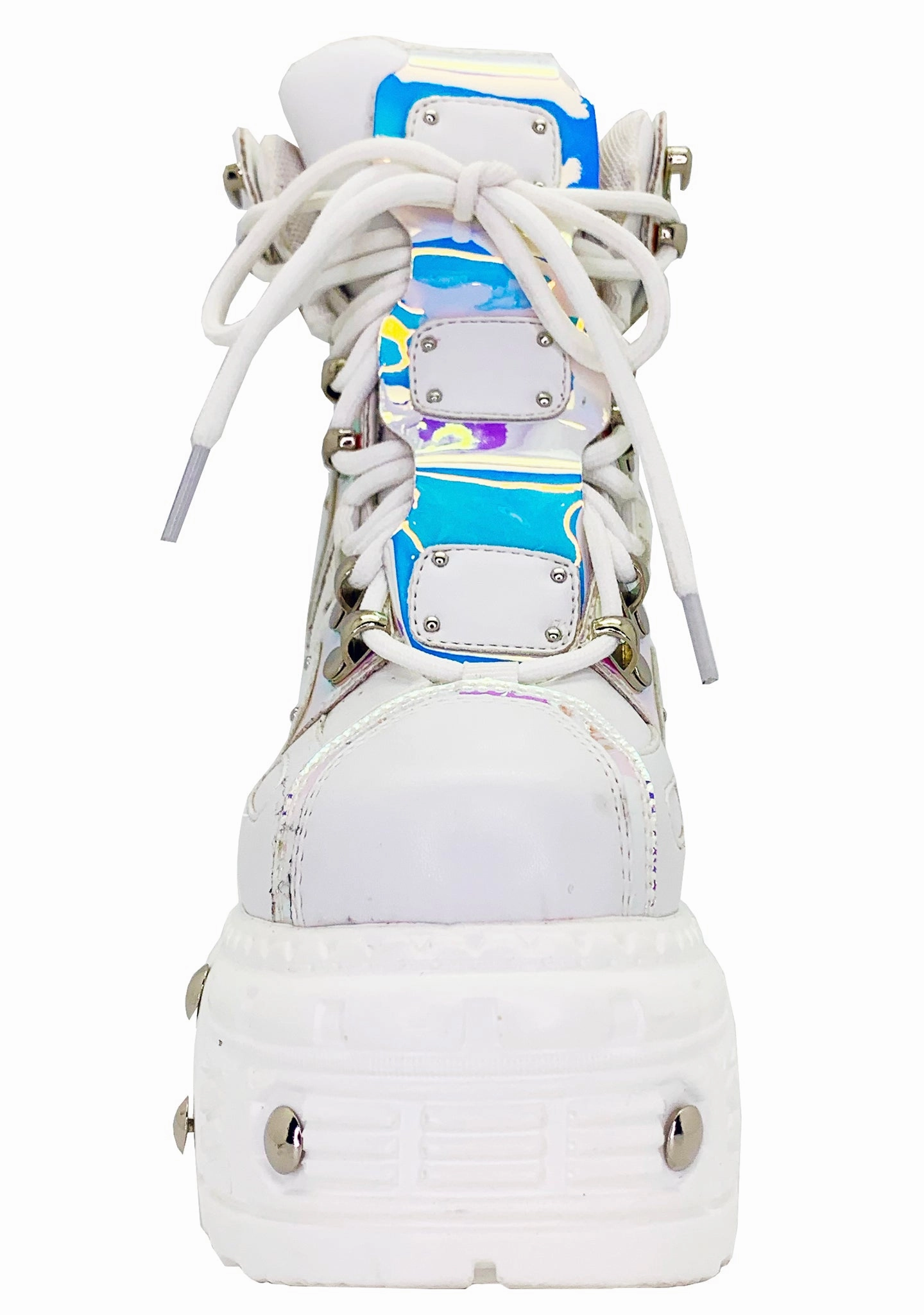 X LASR Exclusive Mangosteen 05 Digital Dream White Platform Wedge Sneakers