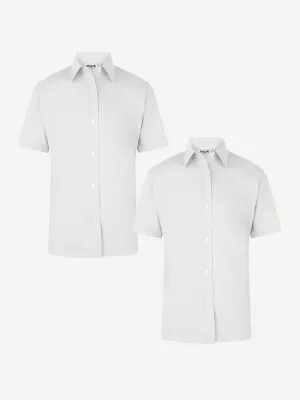 Zeco Mädchen Schulbluse Kurzarm Twin Pack in Weiß