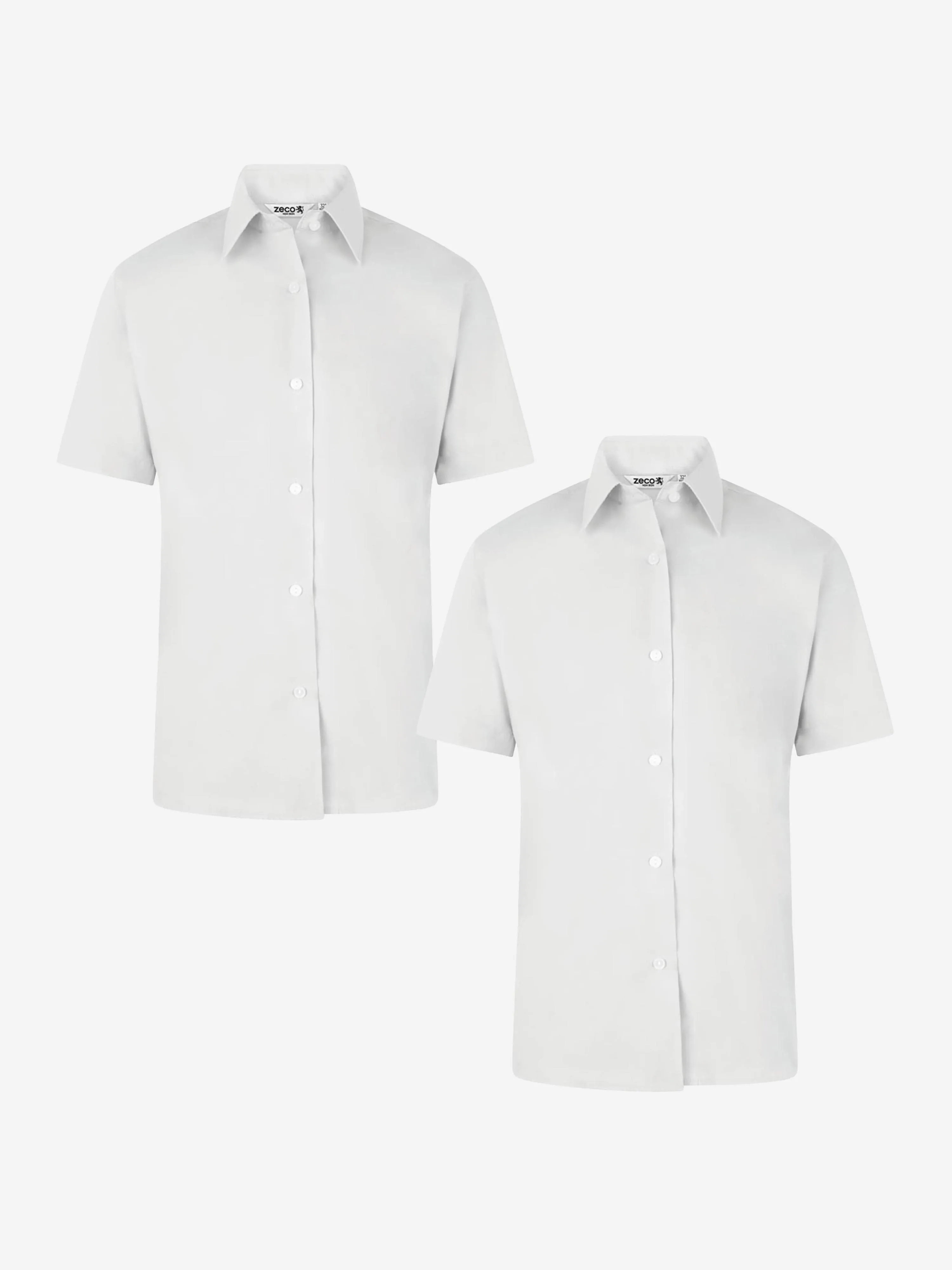 Zeco Mädchen Schulbluse Kurzarm Twin Pack in Weiß